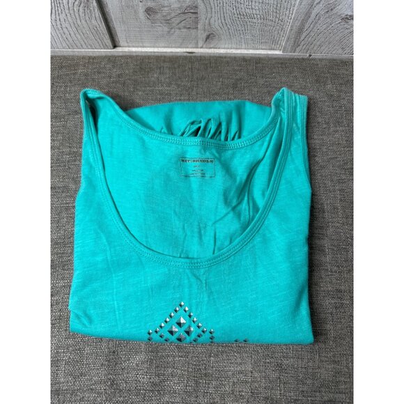 Bit & Bridle Womens  Sleeveless Fringe Tank Top Western Design Teal Green Size L - Picture 4 of 8